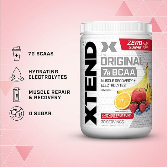 Xtend BCAA 7g - | Sugar-Free Intra Workout Supplement | 30 Servings ( Fruit Punch )