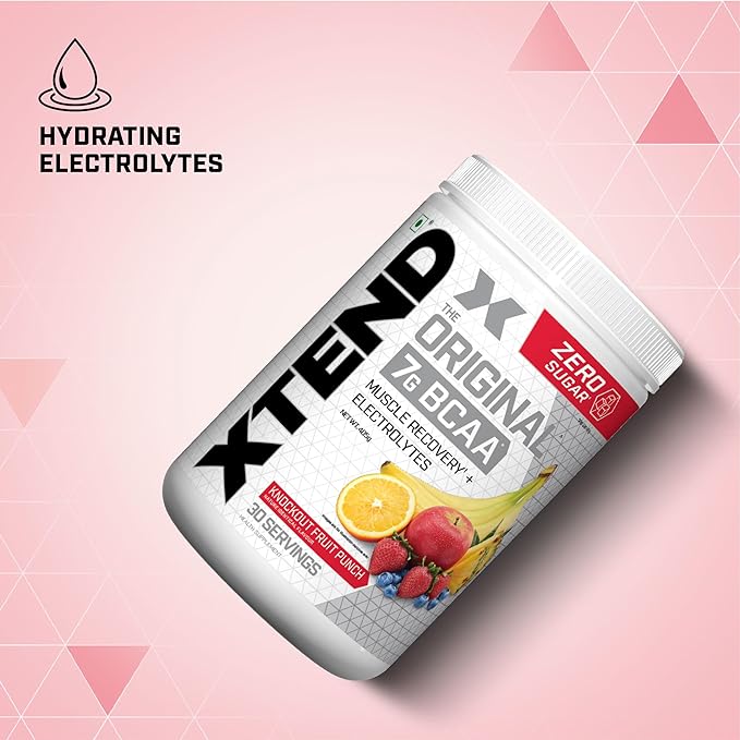 The Xtend Scivation Bcaas Powder For Adults (Pre-Workout, 7G Bcaas, 0G Carbs,Sugar & Calories, 3.5 Leucine, 2.5G L-Glutamine, 1G Citrulline Malate) - 402Gm, 30 Servings (Fruit Punch)