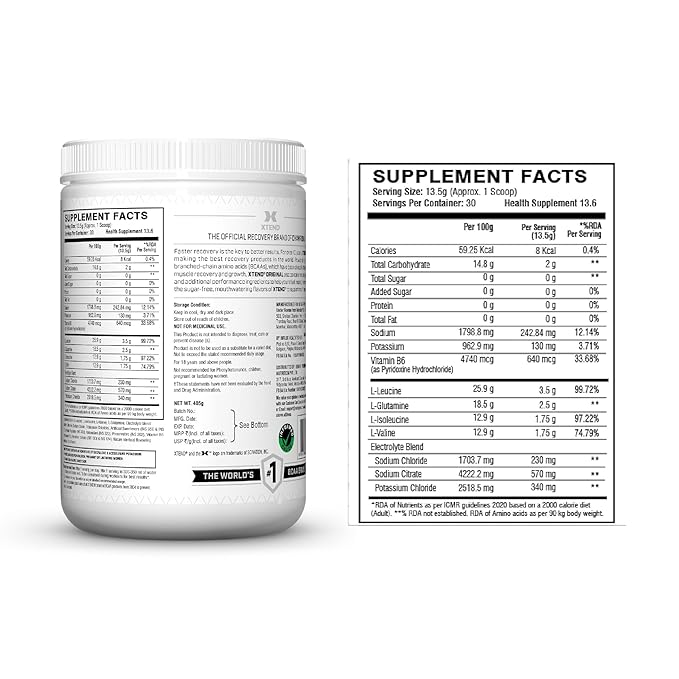 Xtend Scivation Bcaas Powder For Adults (Pre-Workout, 7G Bcaas, 0G Carbs,Sugar & Calories, 3.5 Leucine, 2.5G L-Glutamine, 1G Citrulline Malate) - 402Gm, 30 Servings (strawberry kiwi)The