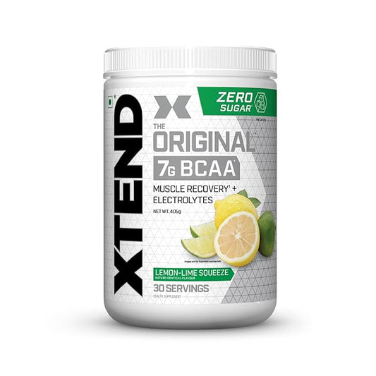 The Xtend Scivation Bcaas Powder For Adults (Pre-Workout, 7G Bcaas, 0G Carbs,Sugar & Calories, 3.5 Leucine, 2.5G L-Glutamine, 1G Citrulline Malate) - 402Gm, 30 Servings (Lemon-Lime sqeeze)