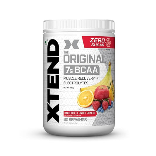 The Xtend Scivation Bcaas Powder For Adults (Pre-Workout, 7G Bcaas, 0G Carbs,Sugar & Calories, 3.5 Leucine, 2.5G L-Glutamine, 1G Citrulline Malate) - 402Gm, 30 Servings (Fruit Punch)