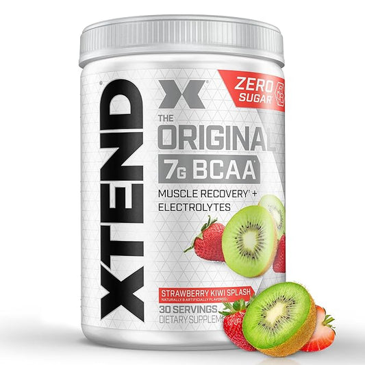Xtend Scivation Bcaas Powder For Adults (Pre-Workout, 7G Bcaas, 0G Carbs,Sugar & Calories, 3.5 Leucine, 2.5G L-Glutamine, 1G Citrulline Malate) - 402Gm, 30 Servings (strawberry kiwi)The