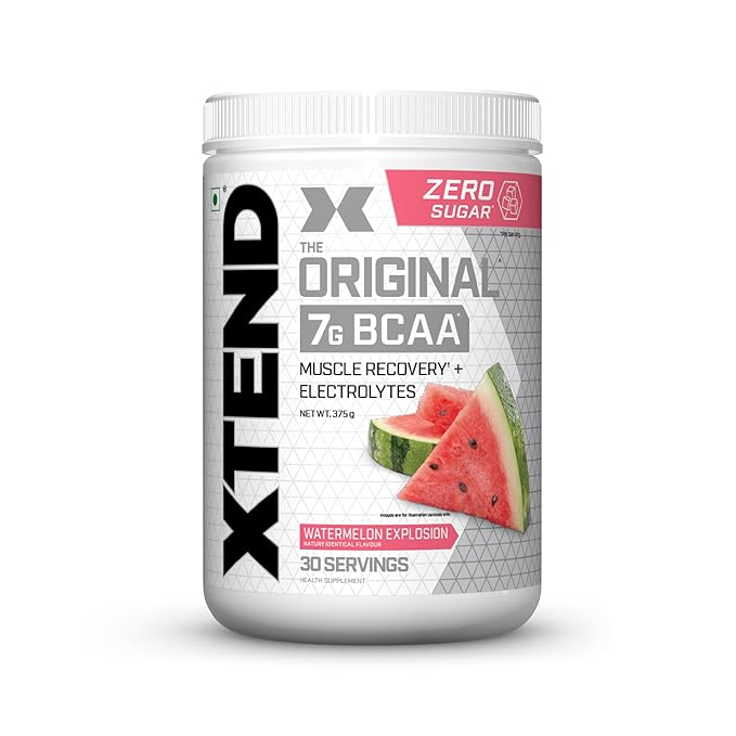 The Xtend Scivation Bcaas Powder For Adults (Pre-Workout, 7G Bcaas, 0G Carbs,Sugar & Calories, 3.5 Leucine, 2.5G L-Glutamine, 1G Citrulline Malate) - 402Gm, 30 Servings (Watermelon Explosion)