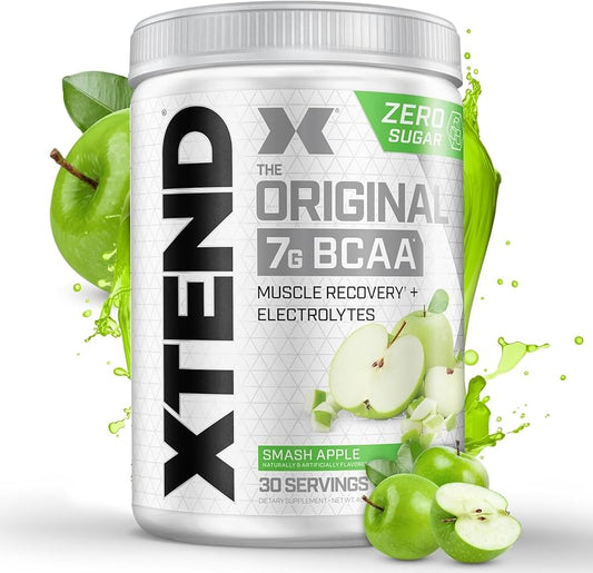 The Xtend Scivation Bcaas Powder For Adults (Pre-Workout, 7G Bcaas, 0G Carbs,Sugar & Calories, 3.5 Leucine, 2.5G L-Glutamine, 1G Citrulline Malate) - 402Gm, 30 Servings (Smash Apple)