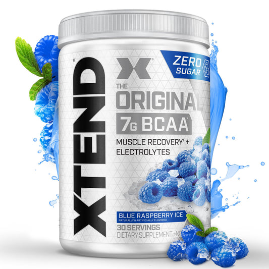 The Xtend Scivation Bcaas Powder For Adults (Pre-Workout, 7G Bcaas, 0G Carbs,Sugar & Calories, 3.5 Leucine, 2.5G L-Glutamine, 1G Citrulline Malate) - 402Gm, 30 Servings (Blue Respberry Ice)